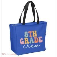 8Th Grade Crew Retro Groovy Happy First Day Of School Gift Tote Bag thumb 2