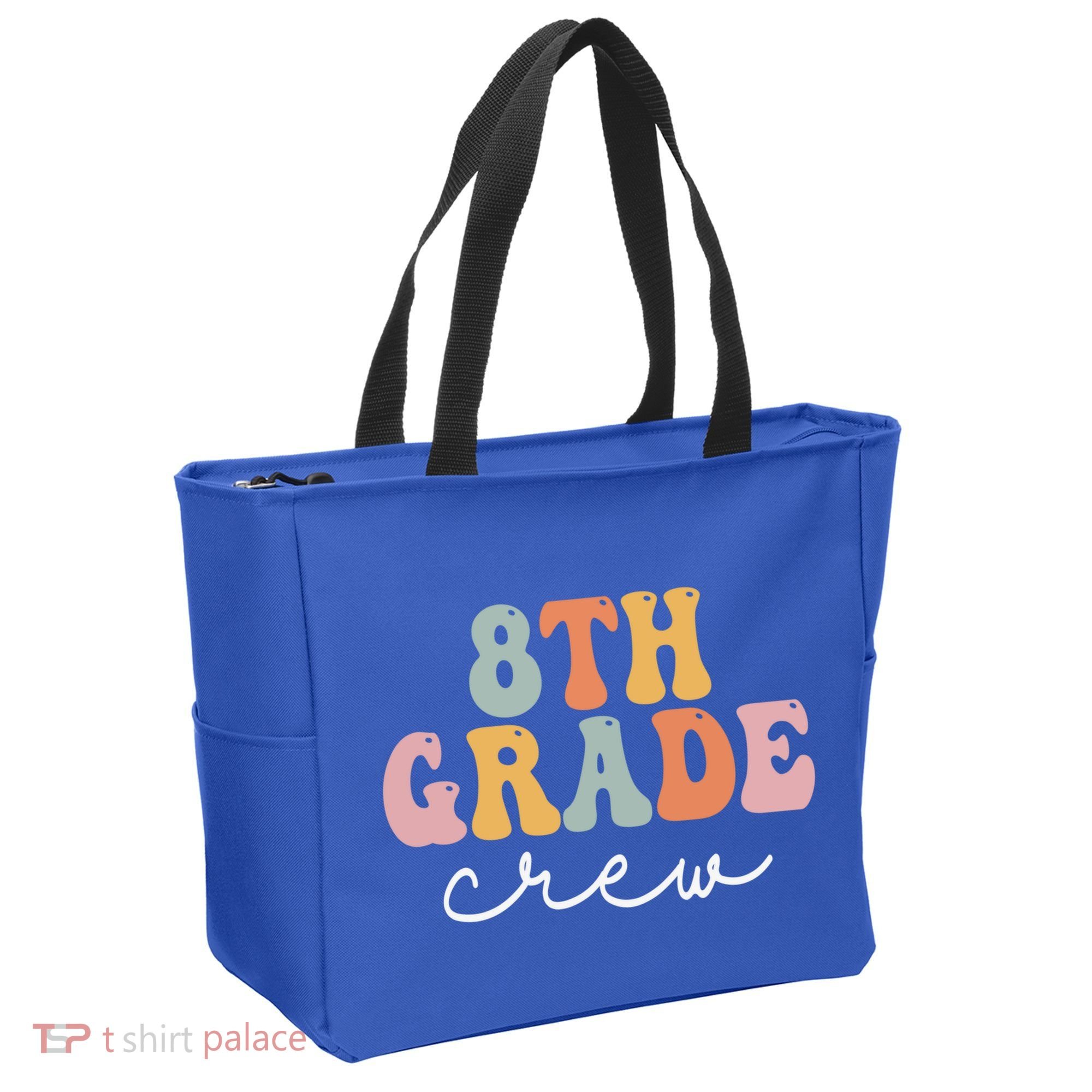 8Th Grade Crew Retro Groovy Happy First Day Of School Gift Tote Bag