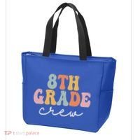 8Th Grade Crew Retro Groovy Happy First Day Of School Gift Tote Bag thumb 3