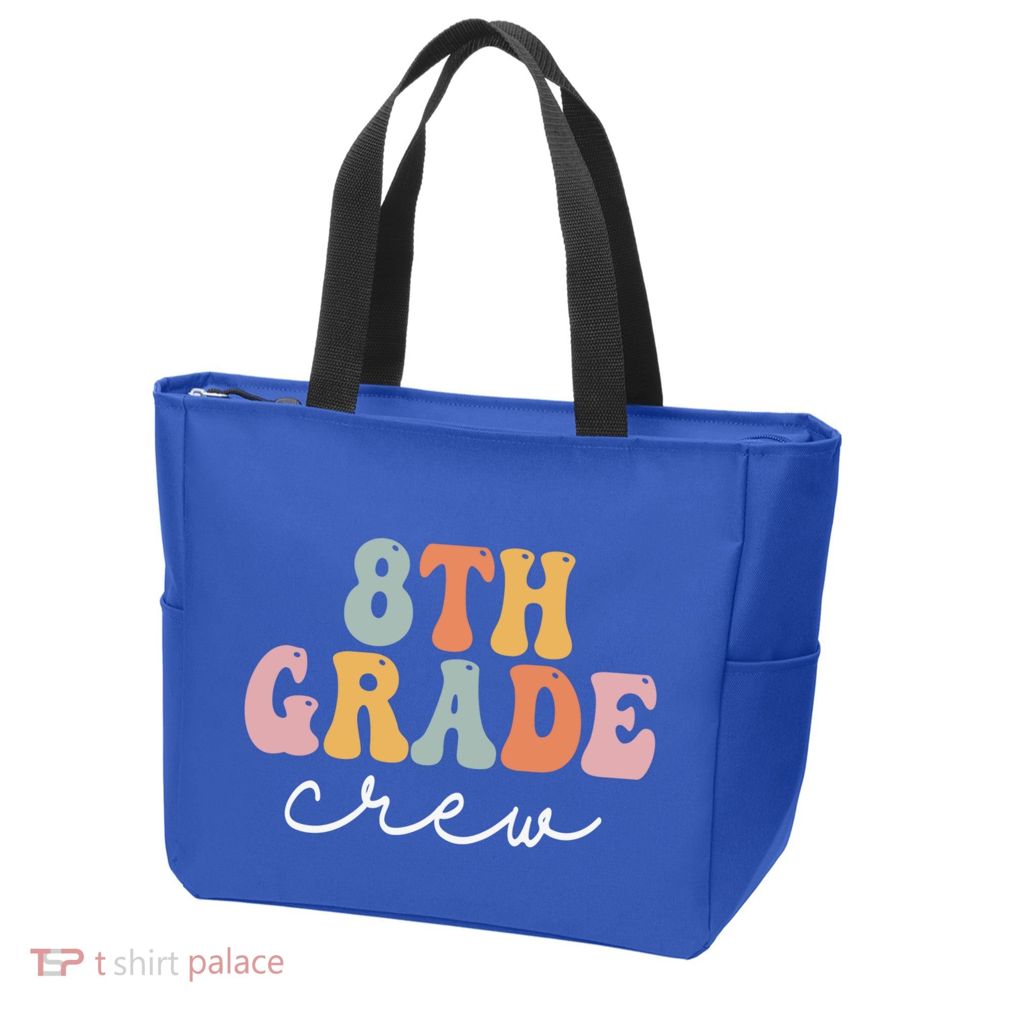 8Th Grade Crew Retro Groovy Happy First Day Of School Gift Tote Bag