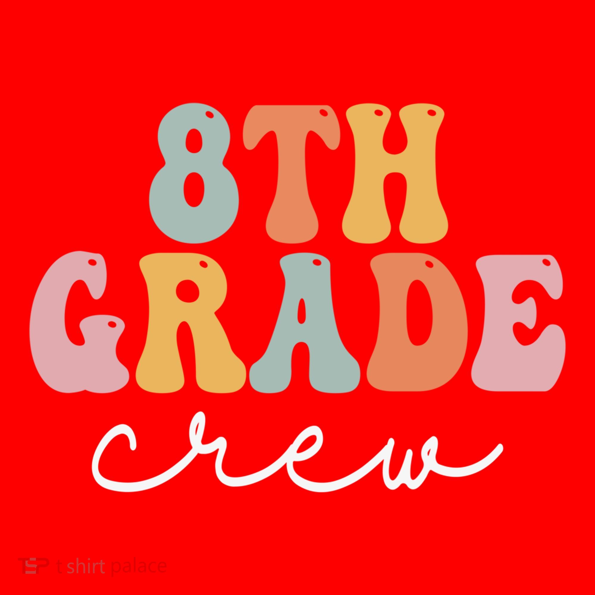 8Th Grade Crew Retro Groovy Happy First Day Of School Gift Santa Hat