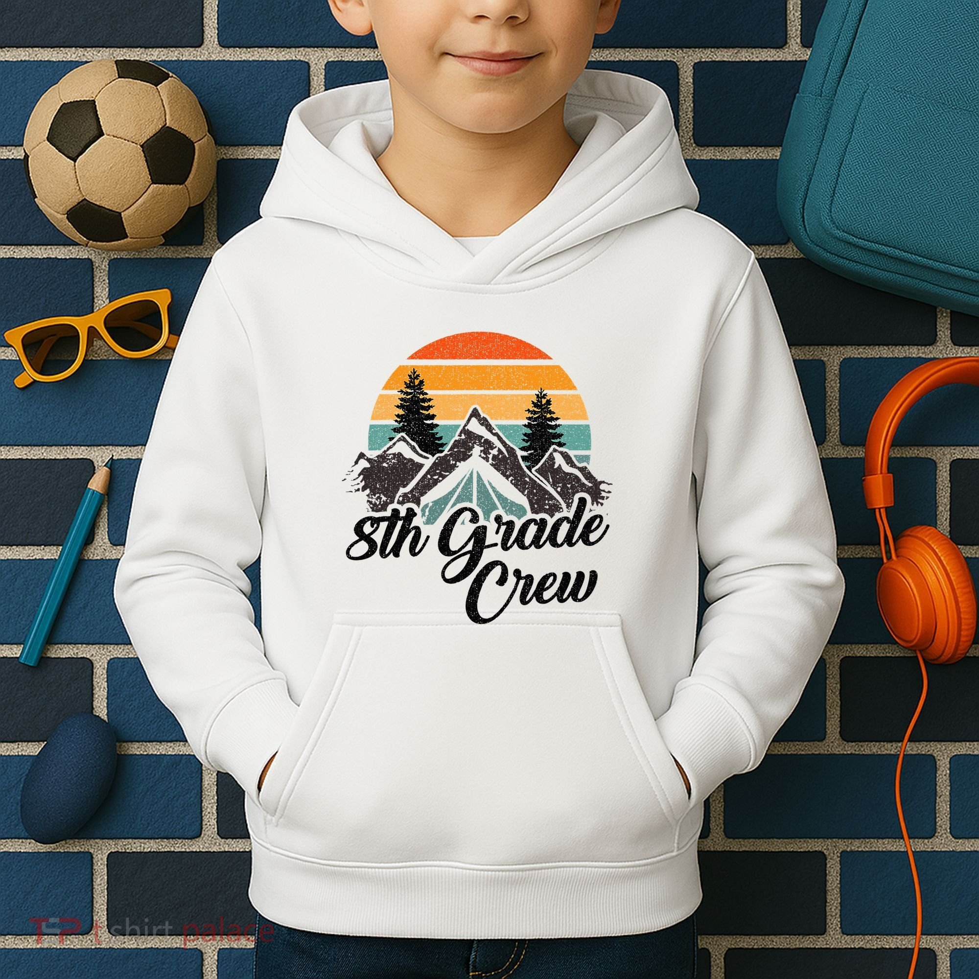 8th Grade Crew Back To School After Camping Trip Love Camp Kids Hoodie