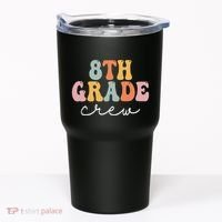 8th Grade Crew Retro Groovy Funny Happy First Day Of School Tumbler thumb 0