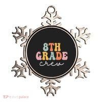 8th Grade Crew Retro Groovy Funny Happy First Day Of School Ornament thumb 0