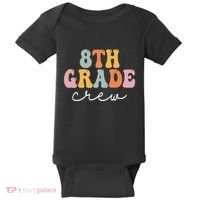 8th Grade Crew Retro Groovy Funny Happy First Day Of School Baby Bodysuit thumb 0