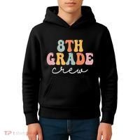 8th Grade Crew Retro Groovy Funny Happy First Day Of School Kids Hoodie thumb 4