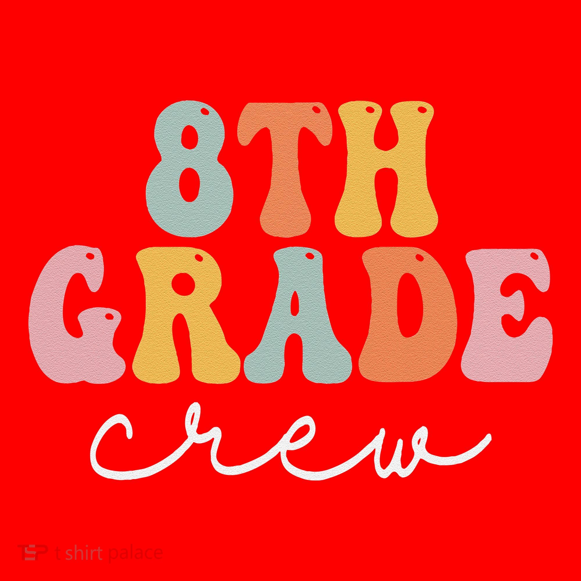 8th Grade Crew Retro Groovy Funny Happy First Day Of School Santa Hat