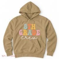 8th Grade Crew Retro Groovy Funny Happy First Day Of School Hoodie thumb 0