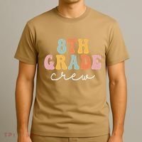 8th Grade Crew Retro Groovy Funny Happy First Day Of School T-Shirt thumb 3
