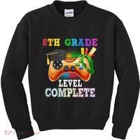 8Th Grade Level Complete Last Day Of School Graduation Kids Sweatshirt thumb 0