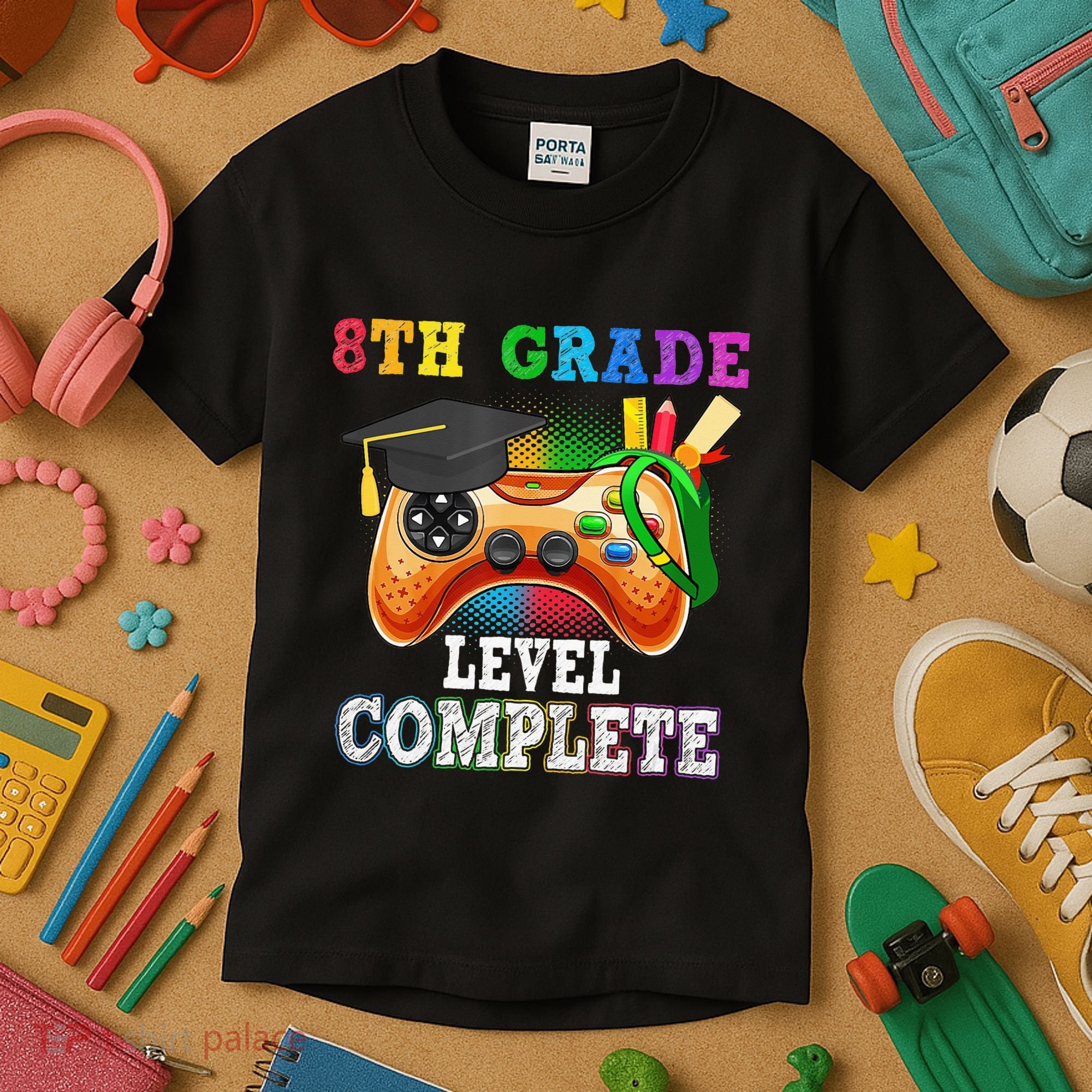 8Th Grade Level Complete Last Day Of School Graduation Kids T-Shirt