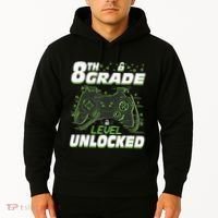 8Th Grade Level Unlocked Back To School Video Gamer Hoodie thumb 2