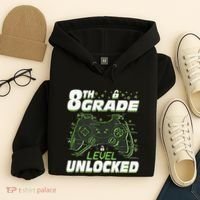8Th Grade Level Unlocked Back To School Video Gamer Hoodie thumb 4