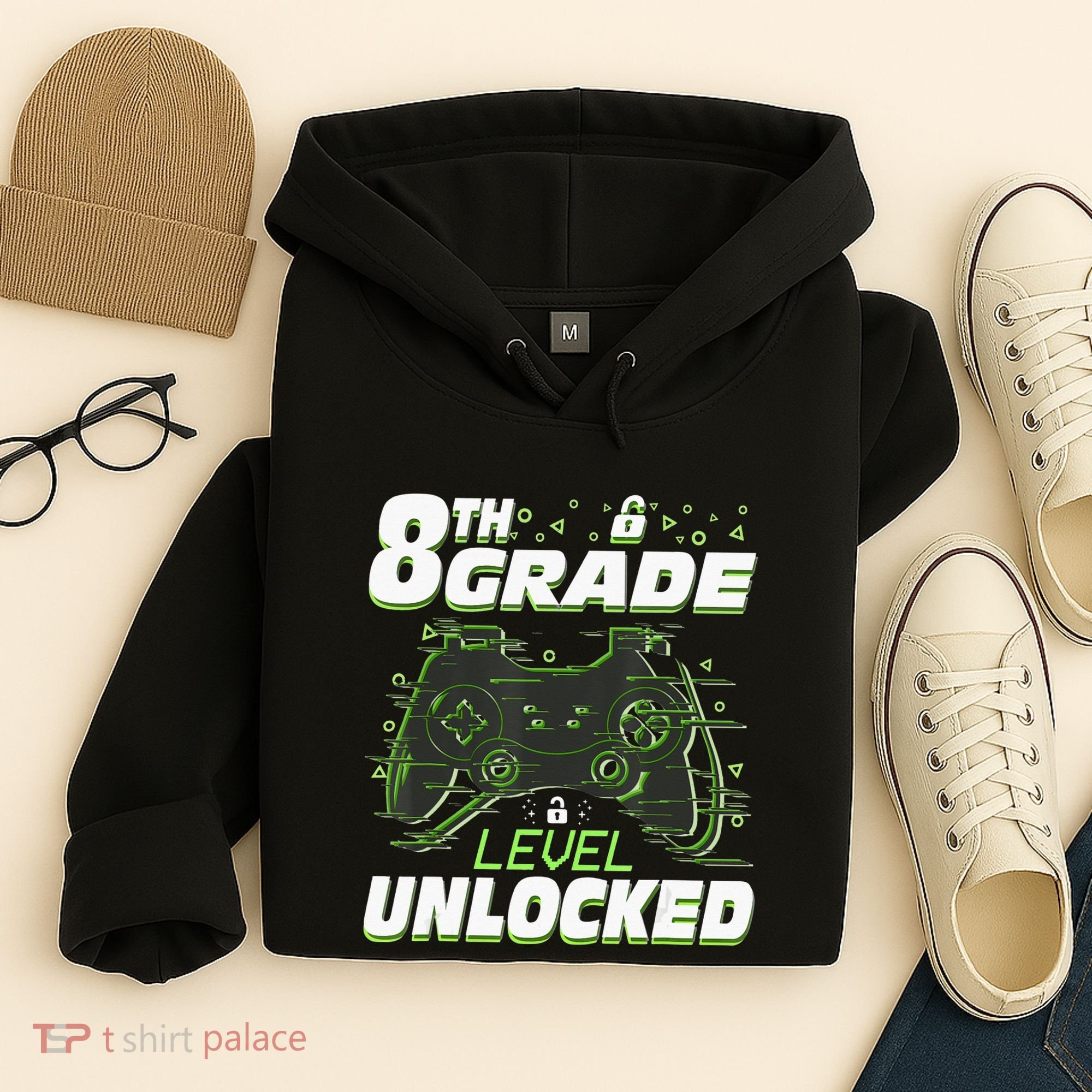 8Th Grade Level Unlocked Back To School Video Gamer Hoodie