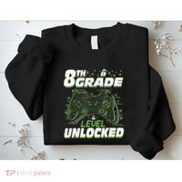 8Th Grade Level Unlocked Back To School Video Gamer Sweatshirt thumb 2