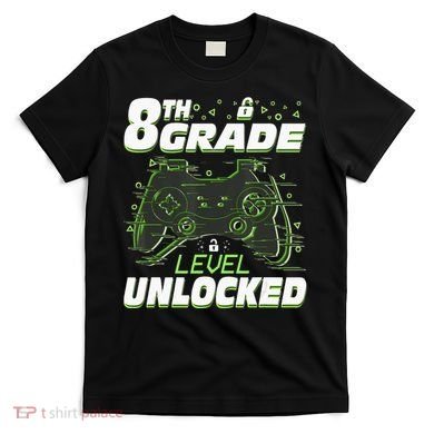8Th Grade Level Unlocked Back To School Video Gamer T-Shirt