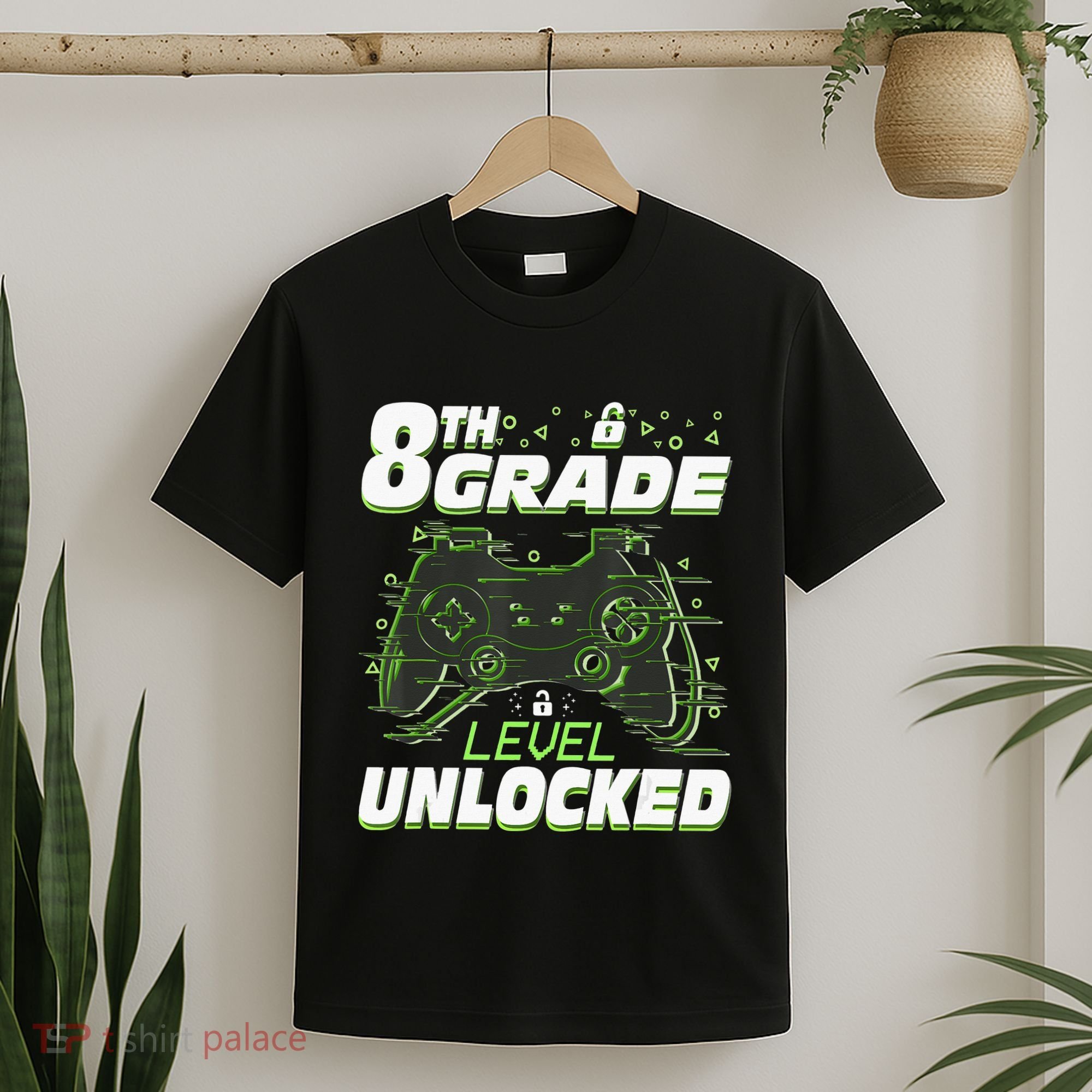8Th Grade Level Unlocked Back To School Video Gamer T-Shirt