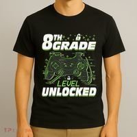 8Th Grade Level Unlocked Back To School Video Gamer T-Shirt thumb 3