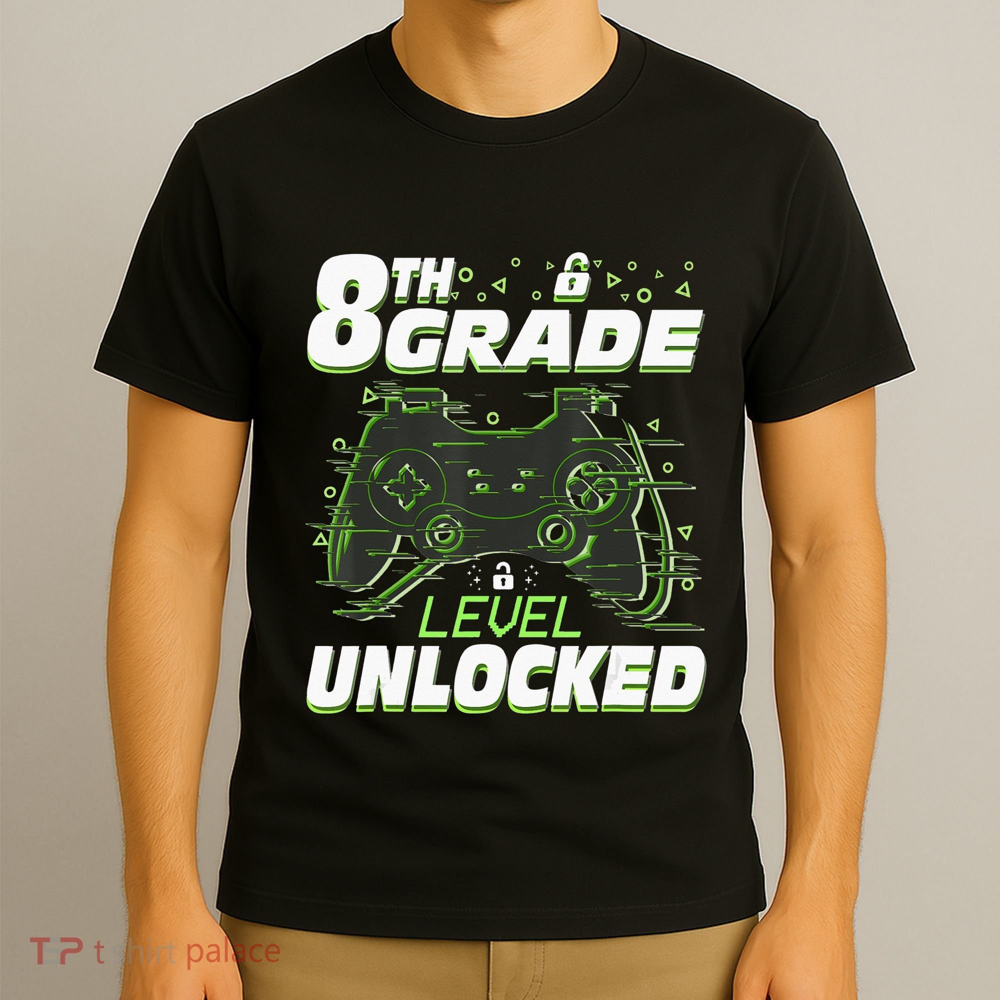 8Th Grade Level Unlocked Back To School Video Gamer T-Shirt