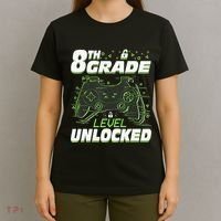 8Th Grade Level Unlocked Back To School Video Gamer T-Shirt thumb 4