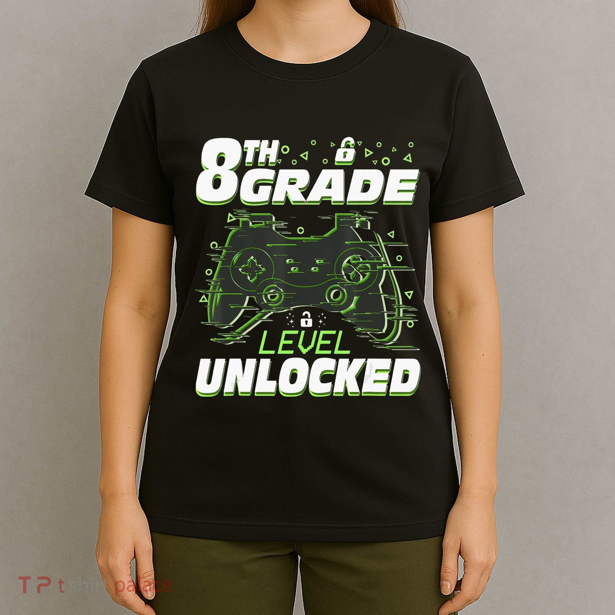 8Th Grade Level Unlocked Back To School Video Gamer T-Shirt