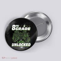 8Th Grade Level Unlocked Back To School Video Gamer Button thumb 0