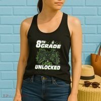 8Th Grade Level Unlocked Back To School Video Gamer Women's Tank Top thumb 2