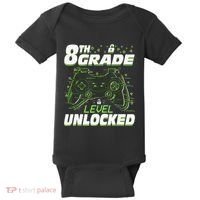 8Th Grade Level Unlocked Back To School Video Gamer Baby Bodysuit thumb 0