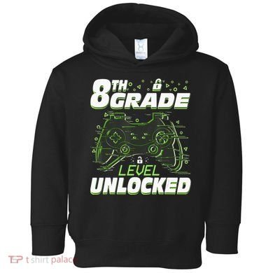 8Th Grade Level Unlocked Back To School Video Gamer Toddler Hoodie