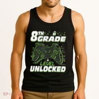 8Th Grade Level Unlocked Back To School Video Gamer Tank Top thumb 3