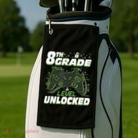 8Th Grade Level Unlocked Back To School Video Gamer Golf Towel thumb 2