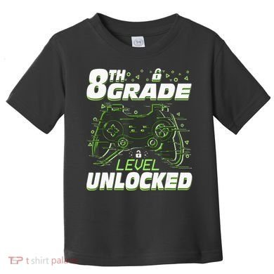 8Th Grade Level Unlocked Back To School Video Gamer Toddler T-Shirt