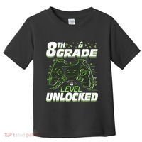 8Th Grade Level Unlocked Back To School Video Gamer Toddler T-Shirt thumb 0
