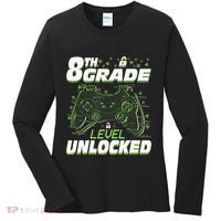 8Th Grade Level Unlocked Back To School Video Gamer Women's Long Sleeve Shirt thumb 0