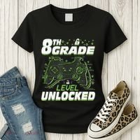 8Th Grade Level Unlocked Back To School Video Gamer Women's T-Shirt thumb 3