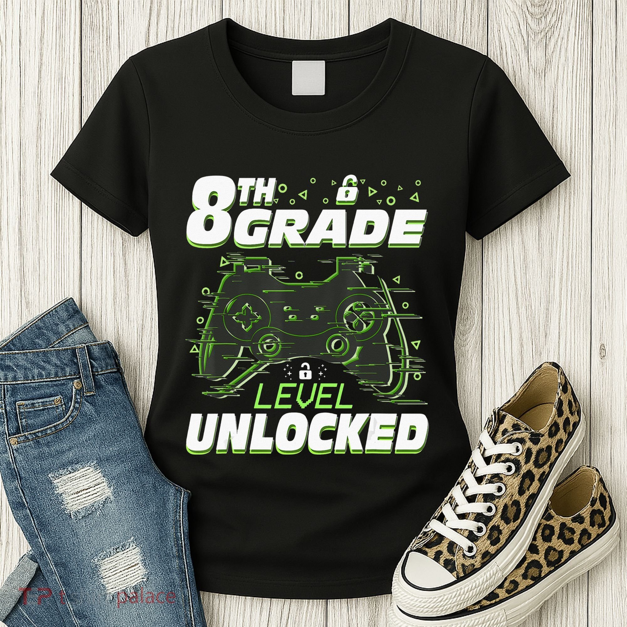 8Th Grade Level Unlocked Back To School Video Gamer Women's T-Shirt