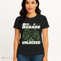 8Th Grade Level Unlocked Back To School Video Gamer Women's T-Shirt thumb 4
