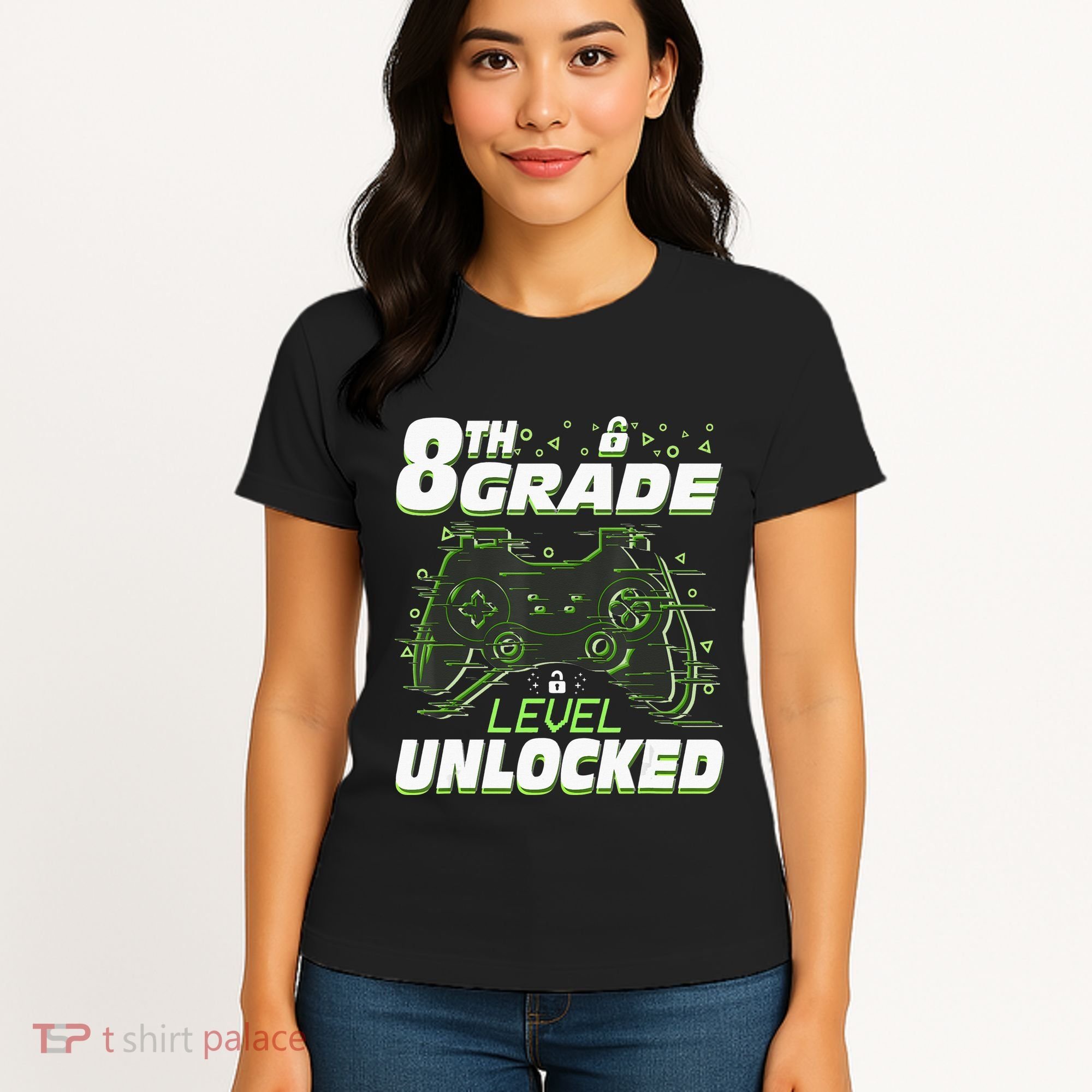 8Th Grade Level Unlocked Back To School Video Gamer Women's T-Shirt