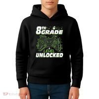 8Th Grade Level Unlocked Back To School Video Gamer Kids Hoodie thumb 4
