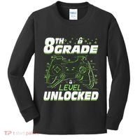 8Th Grade Level Unlocked Back To School Video Gamer Kids Long Sleeve Shirt thumb 0
