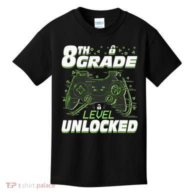8Th Grade Level Unlocked Back To School Video Gamer Kids T-Shirt