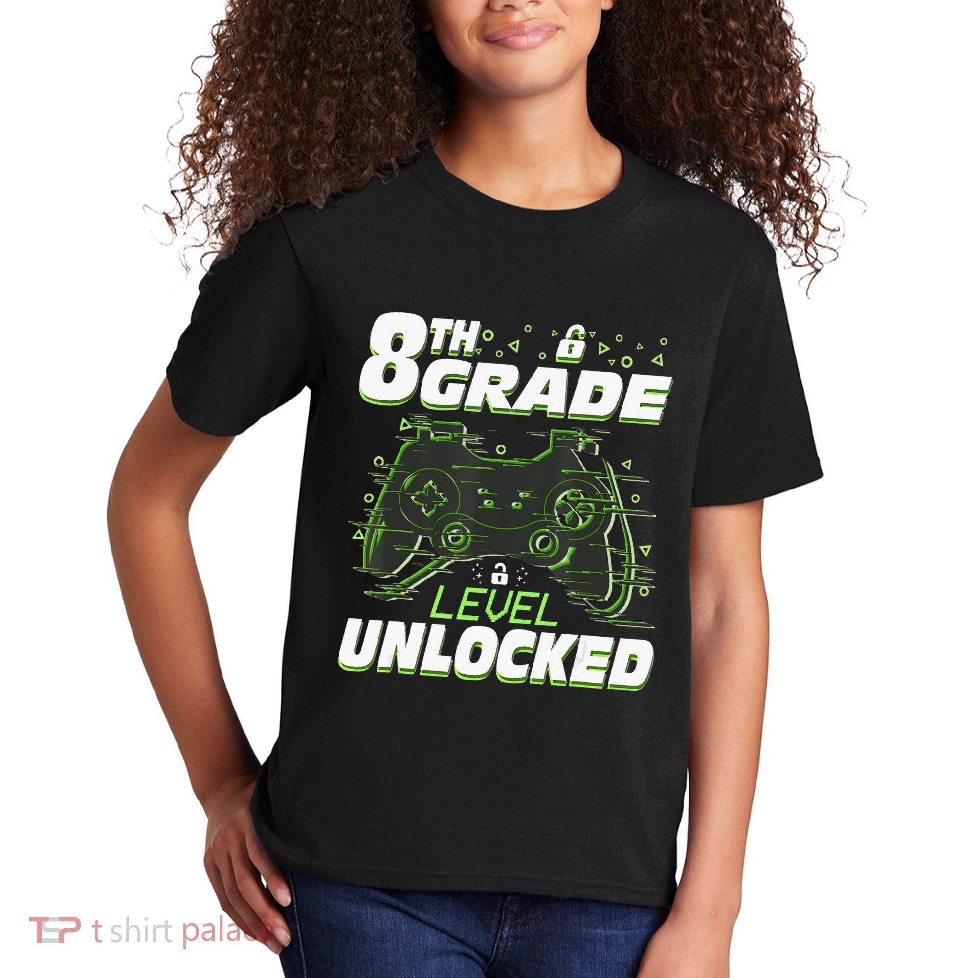 8Th Grade Level Unlocked Back To School Video Gamer Kids T-Shirt
