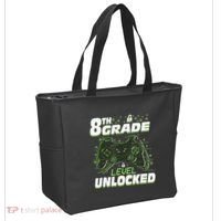 8Th Grade Level Unlocked Back To School Video Gamer Tote Bag thumb 2