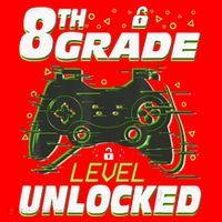 8Th Grade Level Unlocked Back To School Video Gamer Santa Hat thumb 1