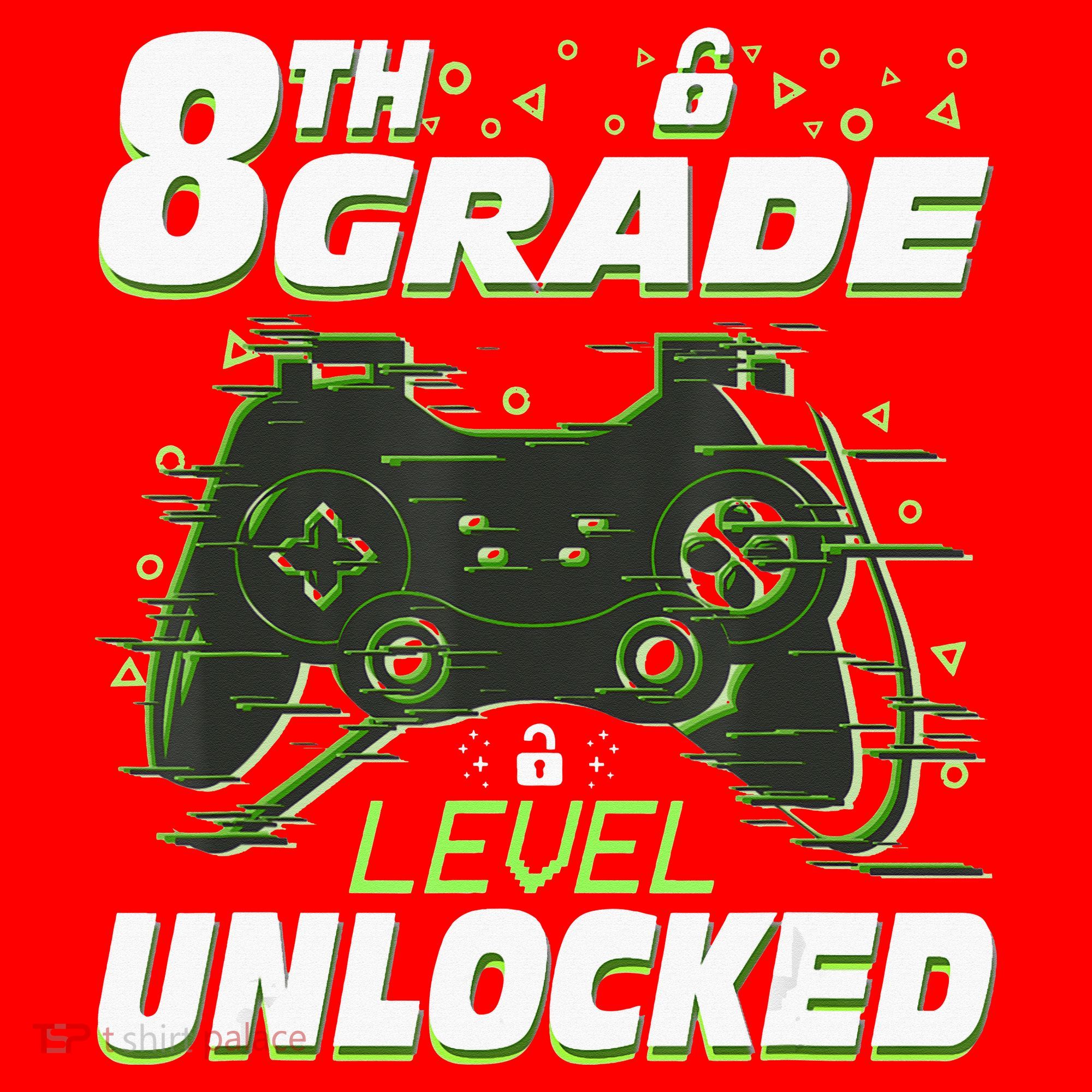 8Th Grade Level Unlocked Back To School Video Gamer Santa Hat