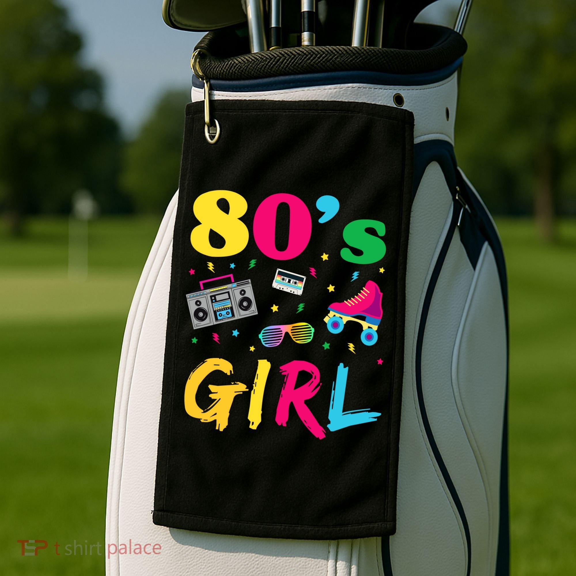 80s Girl Retro Costume Golf Towel