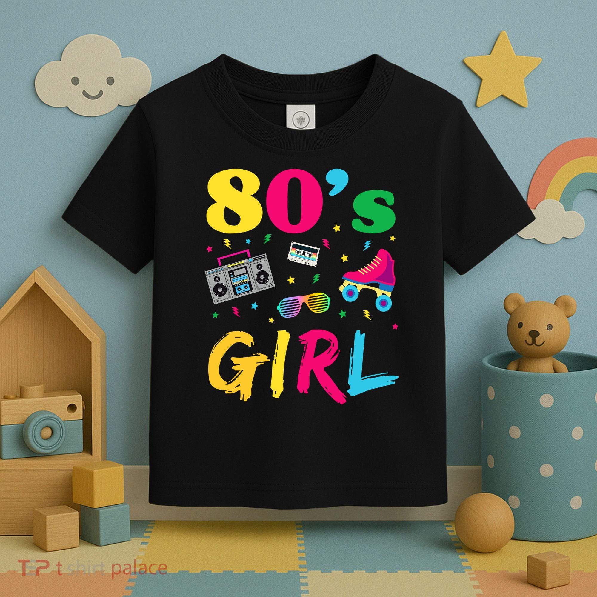 80s Girl Retro Costume Toddler T-Shirt