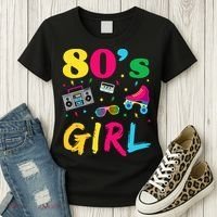 80s Girl Retro Costume Women's T-Shirt thumb 3