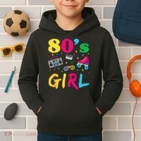 80s Girl Retro Costume Kids Hoodie thumb 2