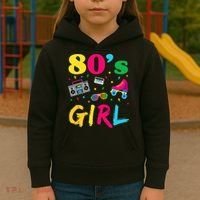 80s Girl Retro Costume Kids Hoodie thumb 3